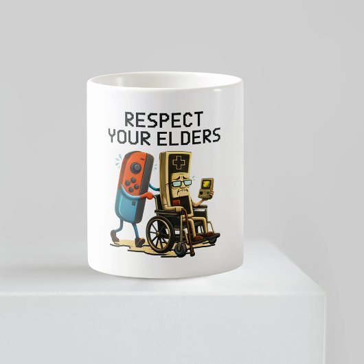 Respect Your Elders Gaming Control Retro Funny コーヒーマグカップ