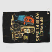 Respect Your Elders Gaming Control Retro Funny ゴルフタオル (横)