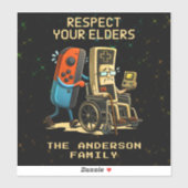 Respect Your Elders Gaming Control Retro Funny シール (シート)