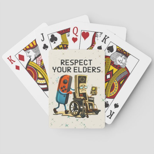 Respect Your Elders Gaming Control Retro Funny トランプ (裏面)