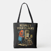 Respect Your Elders Gaming Control Retro Funny トートバッグ (裏面)