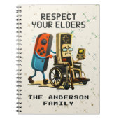Respect Your Elders Gaming Control Retro Funny ノートブック (正面)