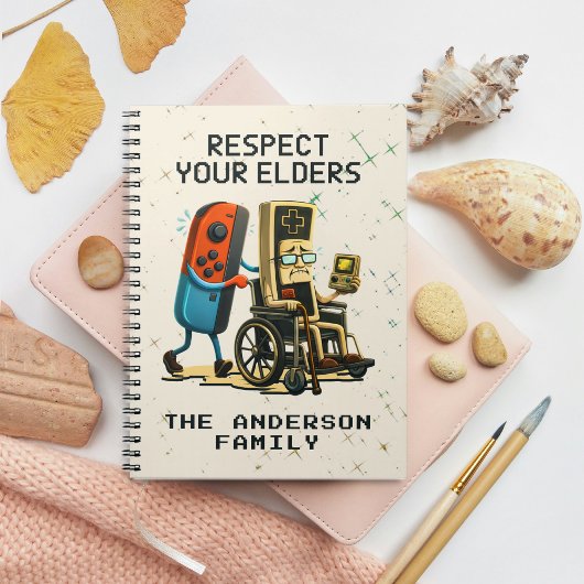 Respect Your Elders Gaming Control Retro Funny ノートブック