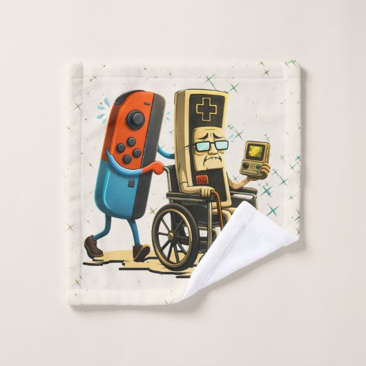 Respect Your Elders Gaming Control Retro Funny バスタオルセット (ウォッシュタオル)