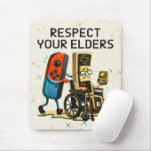 Respect Your Elders Gaming Control Retro Funny マウスパッド (マウス)