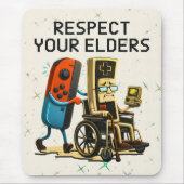 Respect Your Elders Gaming Control Retro Funny マウスパッド (正面)