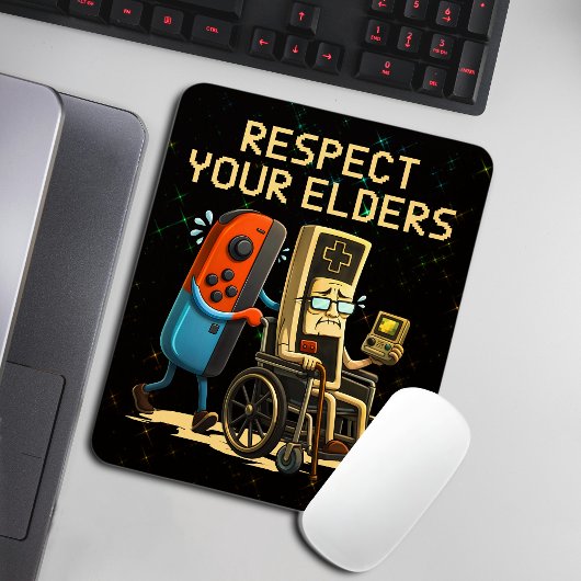 Respect Your Elders Gaming Control Retro Funny マウスパッド
