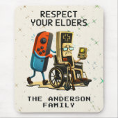 Respect Your Elders Gaming Control Retro Funny マウスパッド (正面)