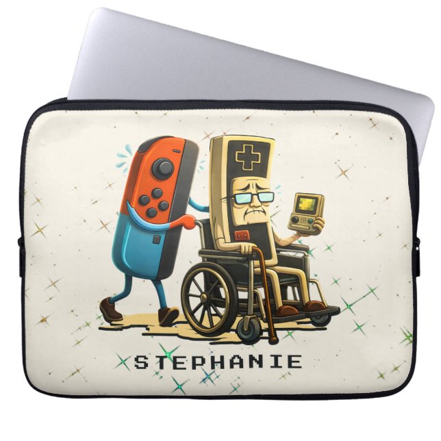 Respect Your Elders Gaming Control Retro Funny ラップトップスリーブ (正面)