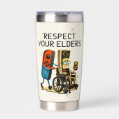 Respect Your Elders Gaming Control Retro Funny 保温保冷タンブラー (正面)