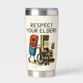 Respect Your Elders Gaming Control Retro Funny 保温保冷タンブラー (背面)
