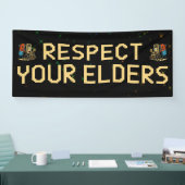 Respect Your Elders Gaming Control Retro Funny 横断幕 (トレードショー)
