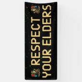 Respect Your Elders Gaming Control Retro Funny 横断幕 (縦)