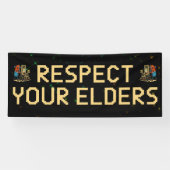 Respect Your Elders Gaming Control Retro Funny 横断幕 (横)