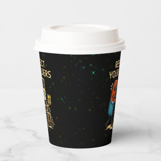 Respect Your Elders Gaming Control Retro Funny 紙コップ (左)