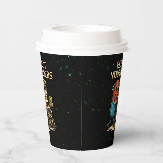 Respect Your Elders Gaming Control Retro Funny 紙コップ (右)