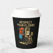 Respect Your Elders Gaming Control Retro Funny 紙コップ (正面)