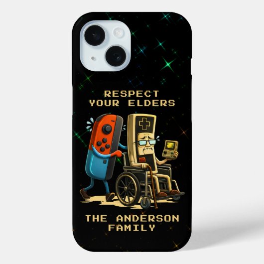 Respect Your Elders Gaming Control Retro Funny Case-Mate iPhoneケース (裏面)