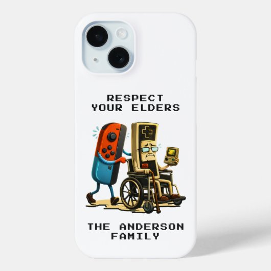 Respect Your Elders Gaming Control Retro Funny Case-Mate iPhoneケース (裏面)
