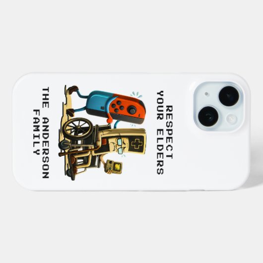 Respect Your Elders Gaming Control Retro Funny Case-Mate iPhoneケース (裏面 (横))
