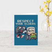 Respect Your Elders Gaming Control Retro Funny Gam カード (黄色い花)