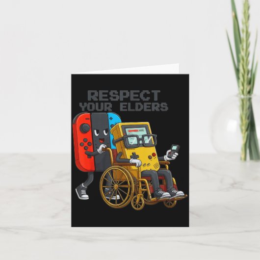 Respect Your Elders Gaming Control Retro Funny Gam カード (正面)
