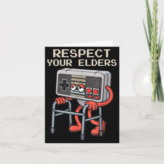 Respect Your Elders Gaming Control Retro Funny Gam カード (正面)