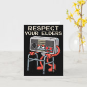 Respect Your Elders Gaming Control Retro Funny Gam カード (黄色い花)