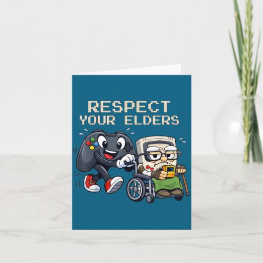 Respect Your Elders Gaming Control Retro Funny Gam カード (正面)
