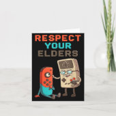 Respect Your Elders Gaming Control Retro Funny Gam カード (正面)