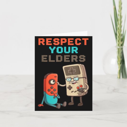 Respect Your Elders Gaming Control Retro Funny Gam カード (正面)
