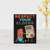 Respect Your Elders Gaming Control Retro Funny Gam カード (黄色い花)