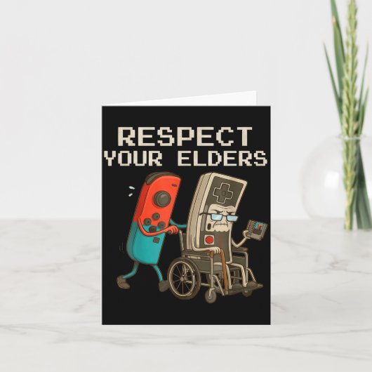 Respect Your Elders Gaming Control Retro Funny Gam カード (正面)