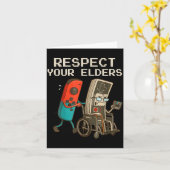 Respect Your Elders Gaming Control Retro Funny Gam カード (黄色い花)