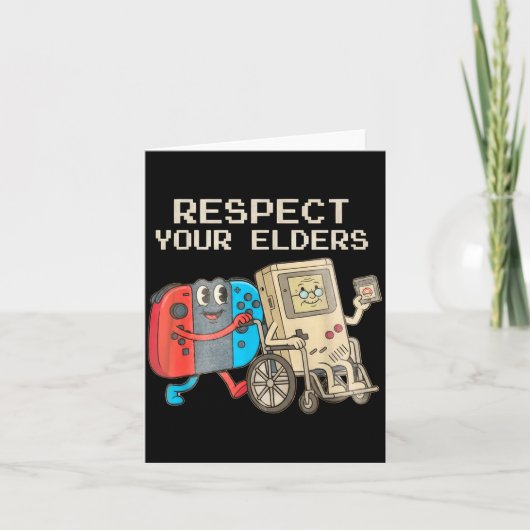Respect Your Elders Gaming Control Retro Funny Gam カード (正面)