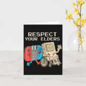 Respect Your Elders Gaming Control Retro Funny Gam カード (黄色い花)