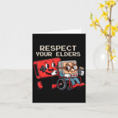 Respect Your Elders Gaming Control Retro Funny Gam カード (黄色い花)