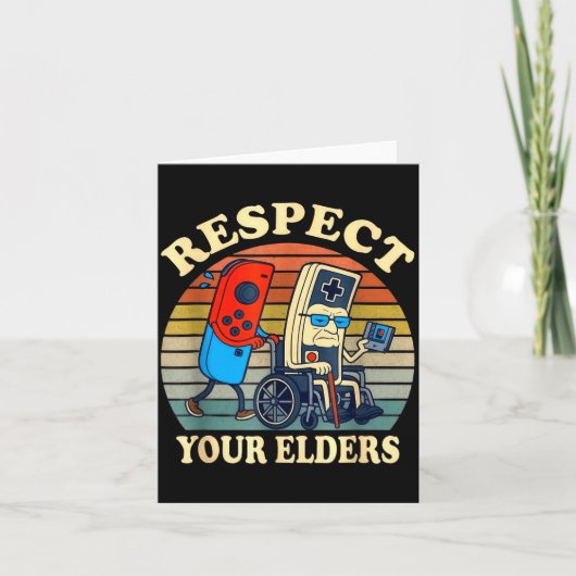Respect Your Elders Gaming Control Retro Funny Gam カード (正面)
