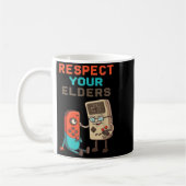 Respect Your Elders Gaming Control Retro Funny Gam コーヒーマグカップ (左)