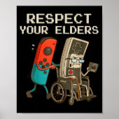 Respect Your Elders Gaming Control Retro Funny Gam ポスター (正面)