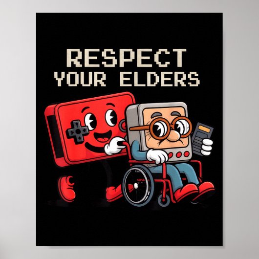 Respect Your Elders Gaming Control Retro Funny Gam ポスター (正面)