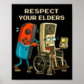 Respect Your Elders Gaming Control Retro Funny Gam ポスター (正面)
