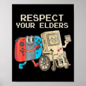 Respect Your Elders Gaming Control Retro Funny Gam ポスター (正面)