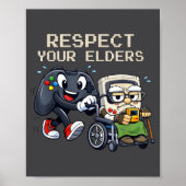Respect Your Elders Gaming Control Retro Funny Gam ポスター (正面)