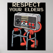 Respect Your Elders Gaming Control Retro Funny Gam ポスター (正面)