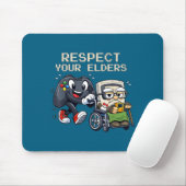 Respect Your Elders Gaming Control Retro Funny Gam マウスパッド (マウス)