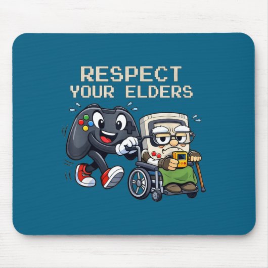 Respect Your Elders Gaming Control Retro Funny Gam マウスパッド (正面)