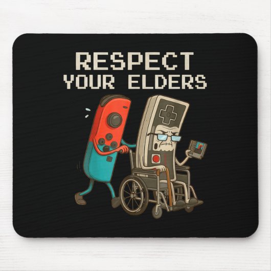 Respect Your Elders Gaming Control Retro Funny Gam マウスパッド (正面)