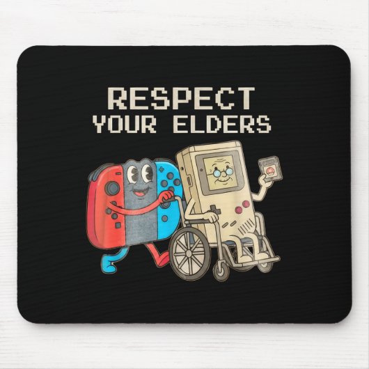 Respect Your Elders Gaming Control Retro Funny Gam マウスパッド (正面)
