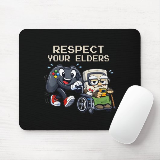 Respect Your Elders Gaming Control Retro Funny Gam マウスパッド (マウス)